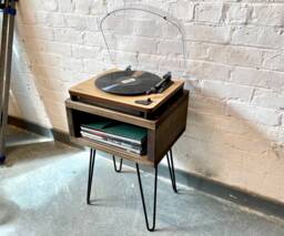 Turntable Stand, Record Storage, Record Player Vinyl Unit, Wooden Side Table - thumbnail 1