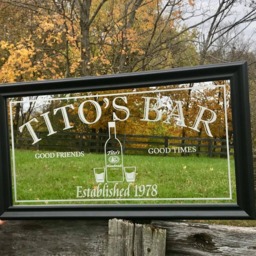 Custom Personalized Drinking Glass Bar Mirror-Large Mirror-Personalized Mirror-Custom Engraved Mirror-Black Mirror-12x24 - thumbnail 3
