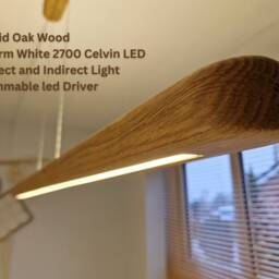 Handmade Oak Led Linear Suspension Modern Wood Chandelier - thumbnail 2