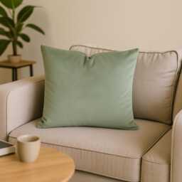 Pastel Green Velvet Cushion Covers - Soft Matt Velvet, Size Choice Square & Lumbar Pillows - thumbnail 2