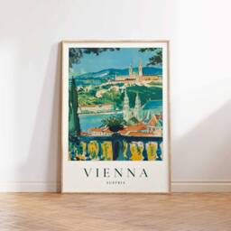 Vienna Travel Poster Austria Cityscape Art Print - thumbnail 3