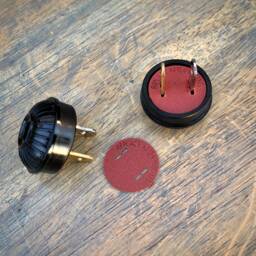 Vintage Style Electrical Plug Ribbed Design - Bakelite Replica Top Quality Supplies For Your Handmade Lighting, Lamps, Pendants Etc - thumbnail 3