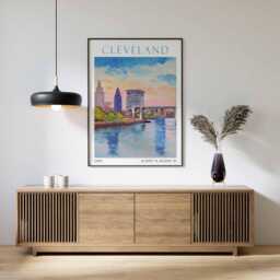 Cleveland Travel Print, Poster, Ohio Wall Art, Vintage Gift - thumbnail 3