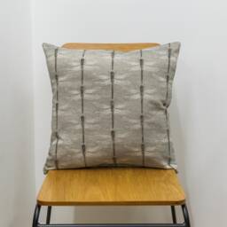 Cute & Dainty Dragonfly Cushion. Soft Silver Charcoal Grey, Subtle All-Over Print. 17x17