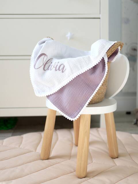 Personalised Baby Blanket From Organic Cotton Gift For Newborn Receiving Embroidered Super Soft Baby Wrap - image 1
