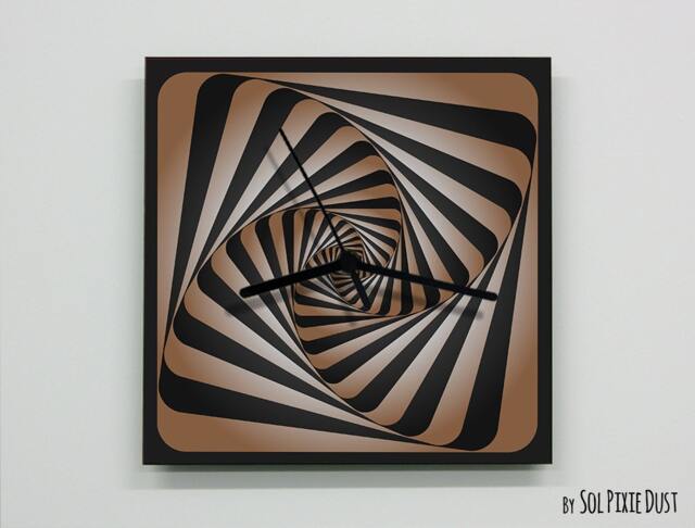 Optical Illusion Brown Wall Clock - image 1