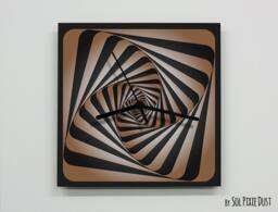 Optical Illusion Brown Wall Clock - thumbnail 1