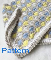 Crochet Baby Boy Blanket PDF Pattern Bubbles Afghan Original Design - thumbnail 1