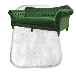 Shaggy Faux Sheepskin Rug - White Plush Fur Accent, Rounded Corners - thumbnail 1