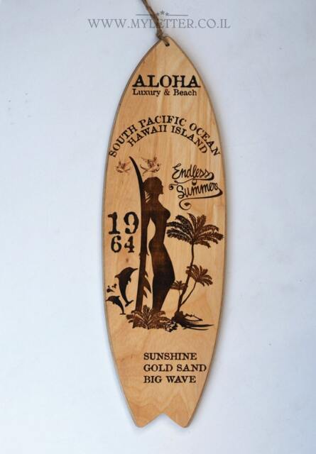 Surfboard Wall Art Aloha Sign, Surfer Gift - image 1