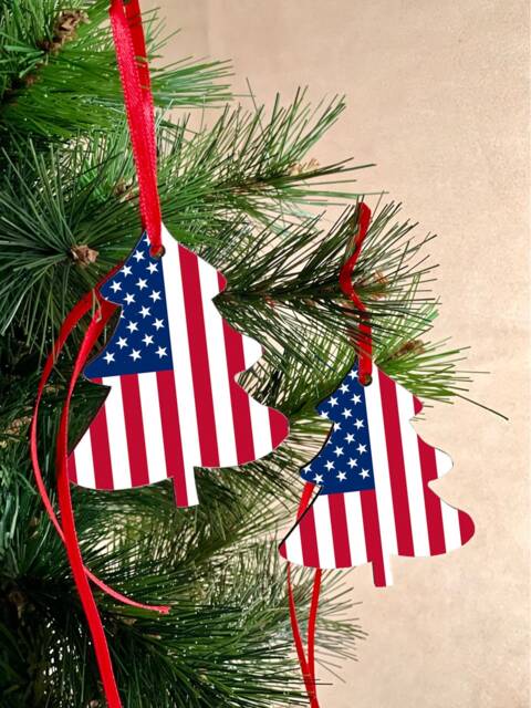 Christmas Decorations Tree Ornament United States Stars & Stripes Decoration. Tree Shaped Decoration Hanging Ornament - image 1