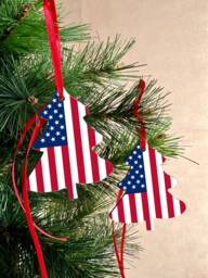 Christmas Decorations Tree Ornament United States Stars & Stripes Decoration. Tree Shaped Decoration Hanging Ornament - thumbnail 1