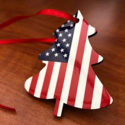 Christmas Decorations Tree Ornament United States Stars & Stripes Decoration. Tree Shaped Decoration Hanging Ornament - thumbnail 3