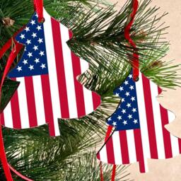 Christmas Decorations Tree Ornament United States Stars & Stripes Decoration. Tree Shaped Decoration Hanging Ornament - thumbnail 2