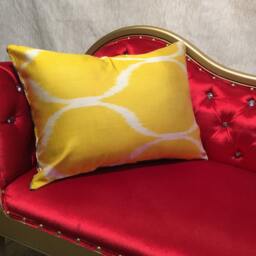 Handwoven Uzbek Ikat Velvet Pillow Cover Boho Silk Cushion Sham - thumbnail 2