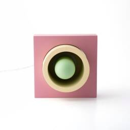 Pink Box Concrete Table Lamp, Pop Art Decor Handmade Bedside Industrial Decor, Edison Home - thumbnail 3