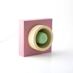 Pink Box Concrete Table Lamp, Pop Art Decor Handmade Bedside Industrial Decor, Edison Home - thumbnail 2