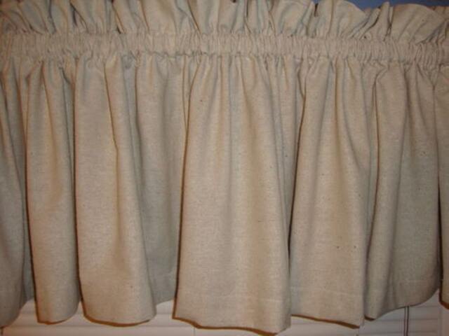 Farmhouse Muslin Valance Rustic Country Homespun Fabric Custom Widths - image 1