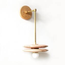 Ambrosia Maple & Brass Eclectic Wall Fixture Light Spalted Kitchen Sconce Lamp Vanity Foyer Lighting - thumbnail 2