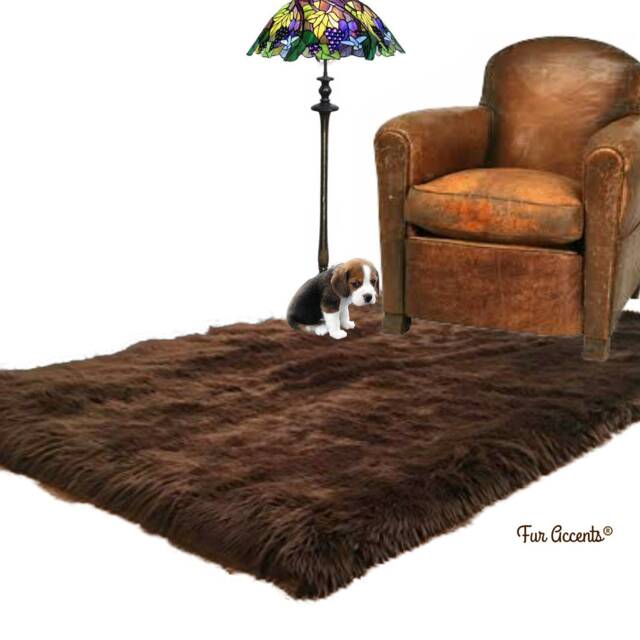 Shaggy Faux Fur Area Rug - Thick Sheepskin Pelt Design, Usa Made - image 1