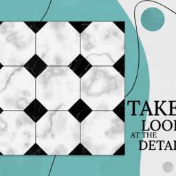 Marble Tiles Classical Vinyl Flooring, Black Comfort White Office Decor, Aesthetic Room Living Decoration - thumbnail 2