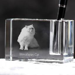 Himalayan Cat , Crystal Pen Holder With Cat, Souvenir, Decoration, Limited Edition, Collection - thumbnail 2