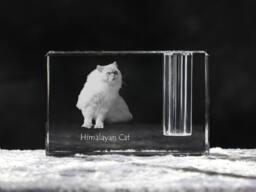 Himalayan Cat , Crystal Pen Holder With Cat, Souvenir, Decoration, Limited Edition, Collection - thumbnail 1