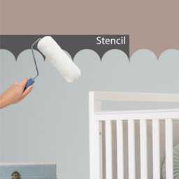Scallop Edge Adhesive Stencil Nursery Room Decor, Paint Arch Border, Removable Wall Sticker Template, Boys & Girls Bedroom Decoration - thumbnail 1