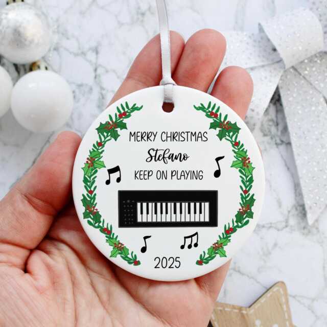 Personalised Piano Ornament - Musical Instrument Christmas Tree Decoration Custom Gift For Pianist Music Lover Holiday Keepsake - image 1