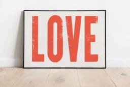 Quirky Bedroom Love Print, Art Typography Graphic Poster, Landscape, A3 A4 A5, Funky Home Decor, Housewarming Gift, Fun Bold Colours - thumbnail 1
