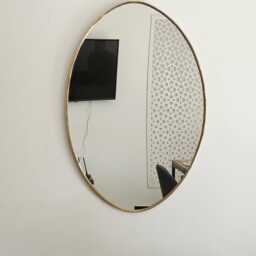 Moroccan Handmade Brass Wall Mirror in Oval Shape - thumbnail 2