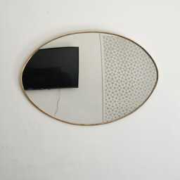 Moroccan Handmade Brass Wall Mirror in Oval Shape - thumbnail 3