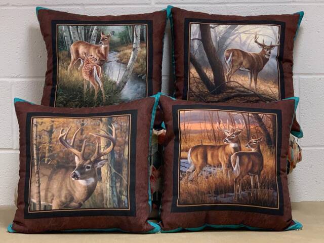 Set Of 4 Cushion Covers With Stags - 39550-Cush - image 1