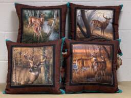 Set Of 4 Cushion Covers With Stags - 39550-Cush - thumbnail 1