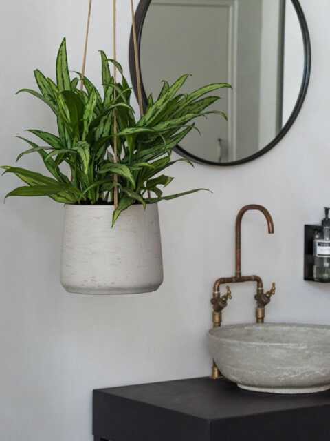 Patt Hanging Plant Pot, Grey Washed, Multiple Sizes - image 1