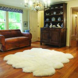 White Sheepskin Multi Pelt Octo Hape - Shag Luxury Faux Fur Shaggy Soft Handmade Designer Rugs Accents Usa