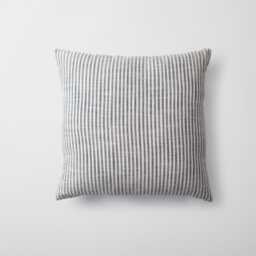 Brown Striped Pillowcases , Neutral 18x18 Pillow Cover, %100 Natural Woven Stripe Fabrics Square Cushion - thumbnail 4