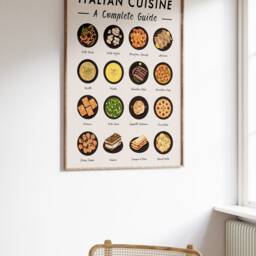 Italian Food Art Print, Cuisine, Wall Art, Poster, Recipe Kitchen Retro Gift A1/A2/A3/A4 - thumbnail 3