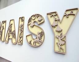 Fairy Themed Wooden Letters - Butterfly Flower Ethereal Woodland Name Decoration Personalised Sign Children's Bedroom Playroom Wall Art - thumbnail 1