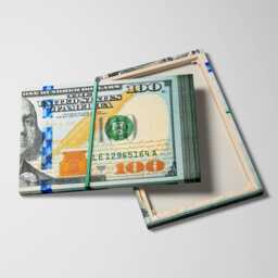 One Hundred Dollar Bill Rubber Band Motivational Inspirational, Framed Canvas Wall Art Poster Print, Home Office & Room Decor, Gift Idea - thumbnail 2