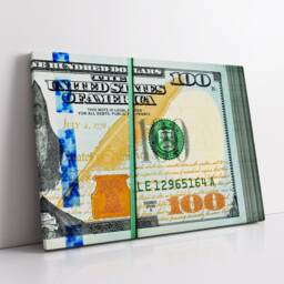 One Hundred Dollar Bill Rubber Band Motivational Inspirational, Framed Canvas Wall Art Poster Print, Home Office & Room Decor, Gift Idea - thumbnail 3