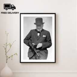 Vintage Winston Churchill Print, Prime Minister Poster, Fine Art Photography Wall Art, Museum Quality Classic Black & White Print - thumbnail 1