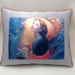 Silk Pillowcase . Crystal Pillow Pop Of Color Pillows. Mindfulness Gift. Beads .spiritual Decorative Pillow. Attraction - thumbnail 3
