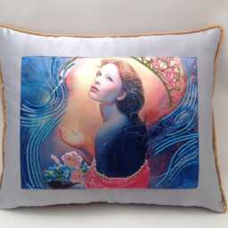 Silk Pillowcase . Crystal Pillow Pop Of Color Pillows. Mindfulness Gift. Beads .spiritual Decorative Pillow. Attraction - thumbnail 2