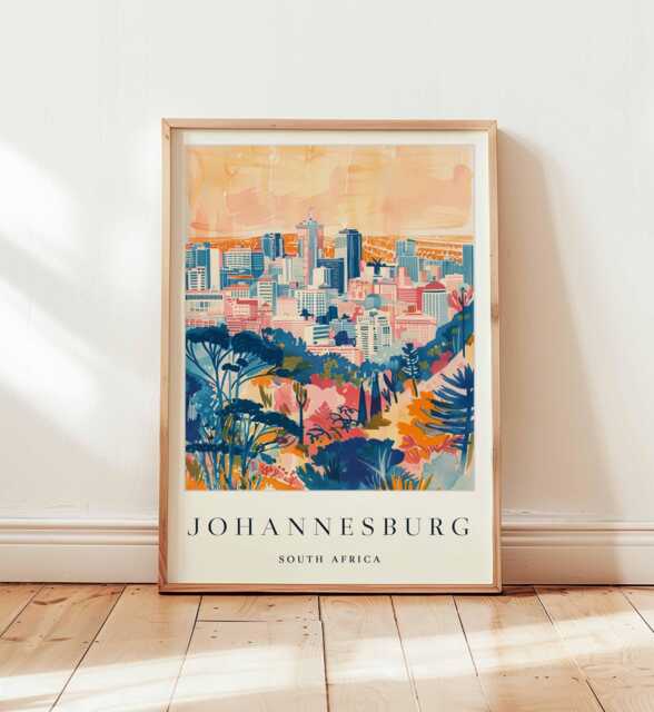 Johannesburg South Africa Poster African City Travel Wall Art - image 1