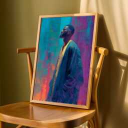 Abstract Figure Art Print Teal & Purple Brushstrokes - Poster Only - thumbnail 3