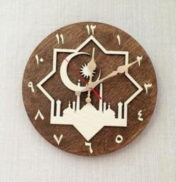Islamic Clocks Living Room, Silent Wood Wall Clock - 11-16-20 Inch - thumbnail 1