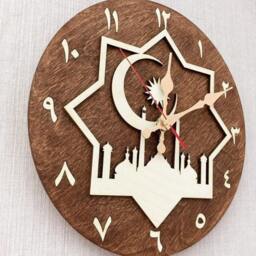 Islamic Clocks Living Room, Silent Wood Wall Clock - 11-16-20 Inch - thumbnail 2