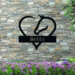 Horse Heart Wall Art Acrylic Or Metal Stable Sign - thumbnail 2