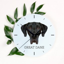 A Clock With A Great Dane Dog. New Collection The Geometric Dog